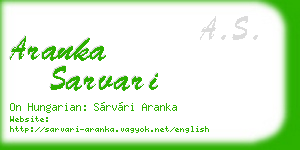 aranka sarvari business card