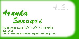 aranka sarvari business card